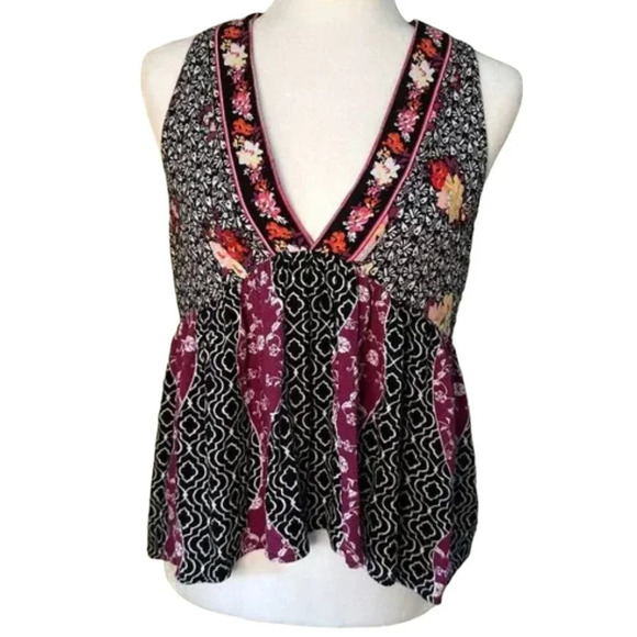 FREE PEOPLE Batik Print Halter Tank Top - size small - Picture 1 of 7